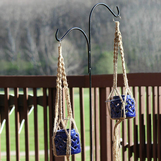 Ashman Double Span Black Deck Hook (2 pack), 46-Inch Length, Super Strong and ideal for Bird Feeders, Hanging Baskets, Lanterns, Wind Chimes.