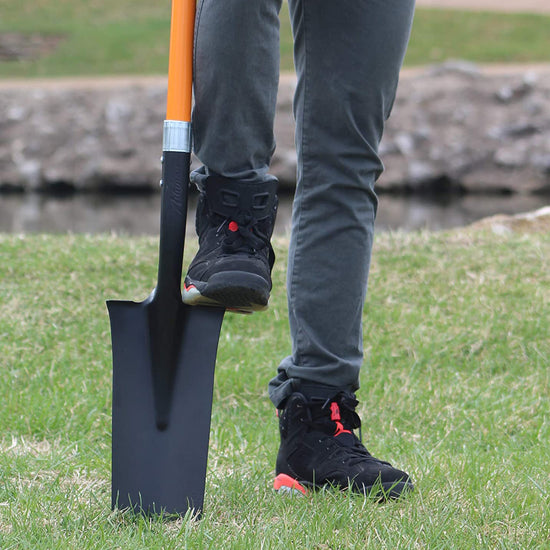 Ashman Drain Spade - 48 Inches Long Handle Spade with D Handle Grip - Fiber Glass Handle with a Thick Metal 16 Inch Blade - Multipurpose Shovel.