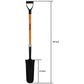Ashman Drain Spade - 48 Inches Long Handle Spade with D Handle Grip - Fiber Glass Handle with a Thick Metal 16 Inch Blade - Multipurpose Shovel.