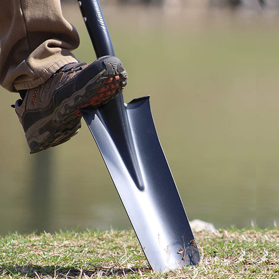 Ashman Drain Spade Shovel (2 Pack) - 48 Inches Long Handle Spade with D Handle Grip - Durable Handle with a Thick Metal Blade - Multipurpose Premium Quality Orange Shovel.