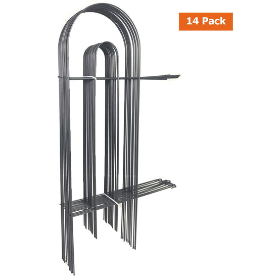 Ashman Galvanized Garden Fence 32in x 20ft Outdoor Rustproof Metal Landscape Fencing Wrought Iron. (Set of 14)