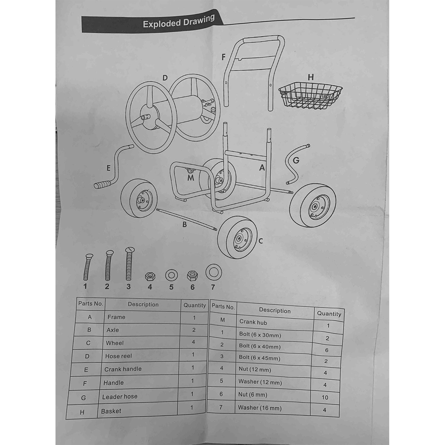 Replacement Part for 913640 Hose Reel Cart