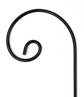 Ashman Curled Shepherd Hooks 65 Inches 1/2 Inch diameter, Black, Set of 4