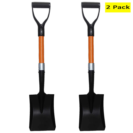 Ashman Square Shovel (Medium) - (2 Pack), 27 Inches in Length with D-Cup Handle Square Shovel, Sturdy Build and Easy to use, Material with Firm and Comfortable Durable Handle, Built to Last.