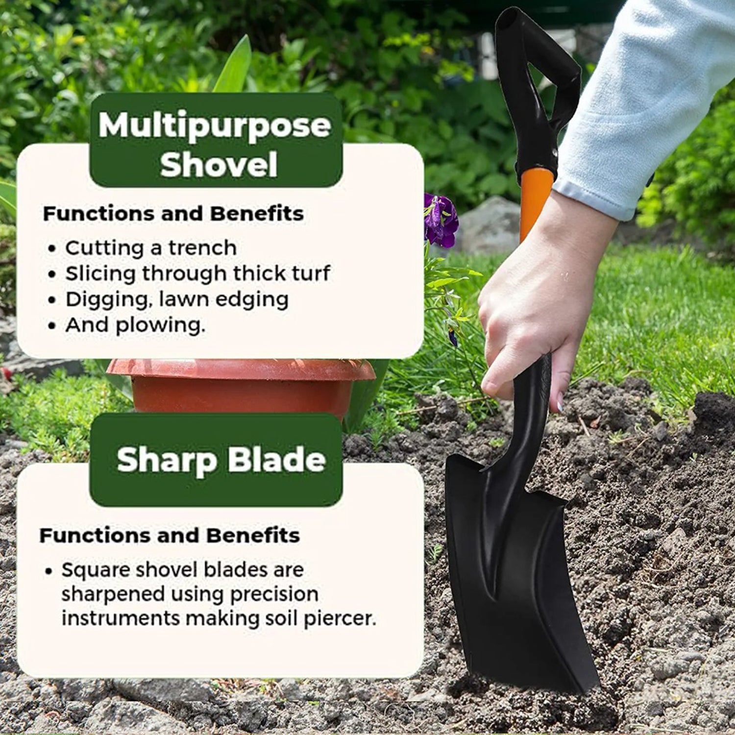 Ashman Square Shovel (Medium) (6 Pack), 27 Inches in Length with D-C –  Ashman Online