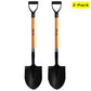 Ashman Round Shovel (Large) – (2 Pack) – The Round Shovel has a D Handle Grip with 41 Inches Long shaft – Heavy duty Blade with a shaft made of Fiber Glass.