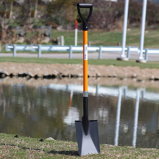 Ashman Spade Shovel (1 Pack) - 41 Inches Long with D Handle Grip - Fiber Glass Handle with a Thick Metal Blade, Multipurpose Premium Quality Shovel.