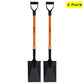 Ashman Spade Shovel (2 Pack)- 41 Inches Long Handle Spade with D Handle Grip - Durable Handle with a Thick Metal Blade, Weighing 2.2 Pounds - Multipurpose Premium Quality Orange Shovel Strong Build