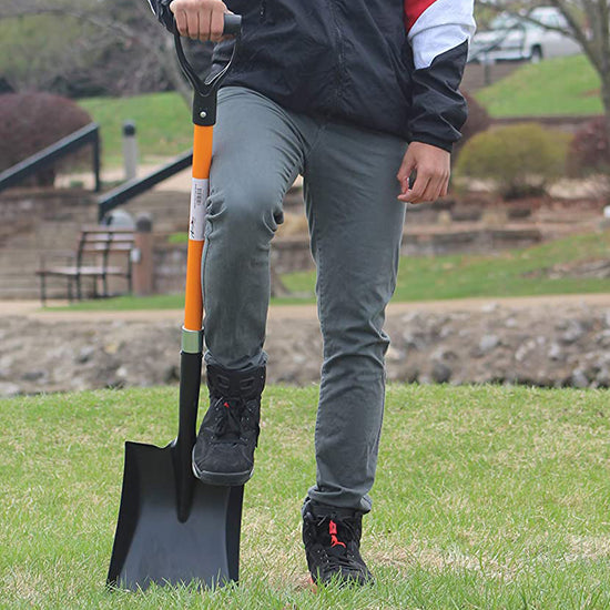 Ashman Square Shovel (Large) – (6 Pack)– 41 Inches Long D Grip with Durable Handle – Premium Quality Multipurpose Orange Square Shovel with Strong.