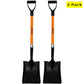 Ashman Square Shovel (Large) – (2 Pack) – 41 Inches Long D Handle Grip – The Blade Weighs 2.2 Pounds and has a Fiber Glass Handle – Premium Quality Multipurpose Square Shovel Strong Build.