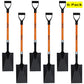 Ashman Spade Shovel (6 Pack) – 41 Inches Long D Handle Grip – The Single Shovel Weighs 2.2 Pounds and has a Durable Handle – Premium Quality Multipurpose Orange Spade Shovel with Strong Build.