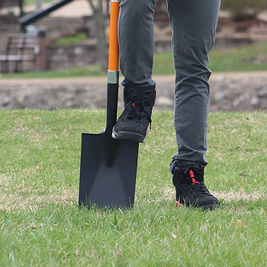 Ashman Spade Shovel (1 Pack) - 41 Inches Long with D Handle Grip - Fiber Glass Handle with a Thick Metal Blade, Multipurpose Premium Quality Shovel.