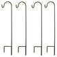 Ashman Black Shepherd Hook 48 Inch (4 Pack), 10MM Thick, Super Strong, Rust Resistant Steel Hook, Used at Weddings, Hanging Plant Baskets, and More