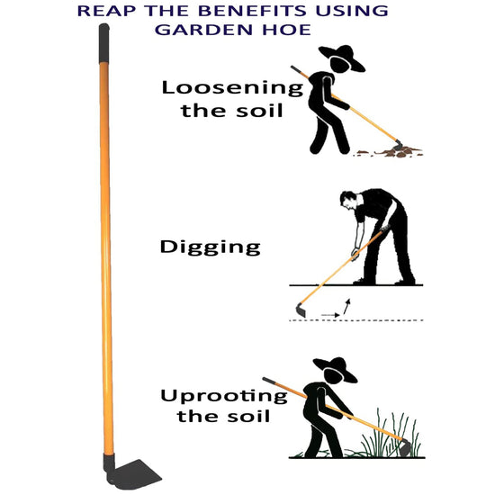 Ashman Garden Hoe (1 Pack) – Sturdy Hand Tiller – Heavy Duty blade for Digging, Loosening Soil and Weeding – Equipped with Rubber Grip Handle for a strong hold
